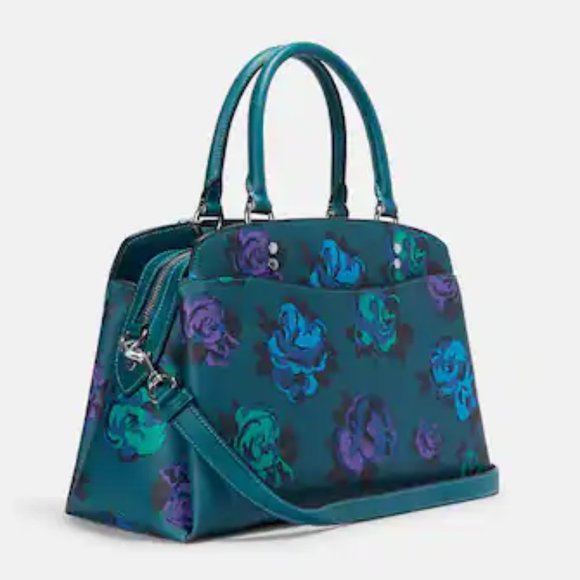 🌸 Lille Carryall With Jumbo Floral Print Deep Turquoise - Picture 3 of 12